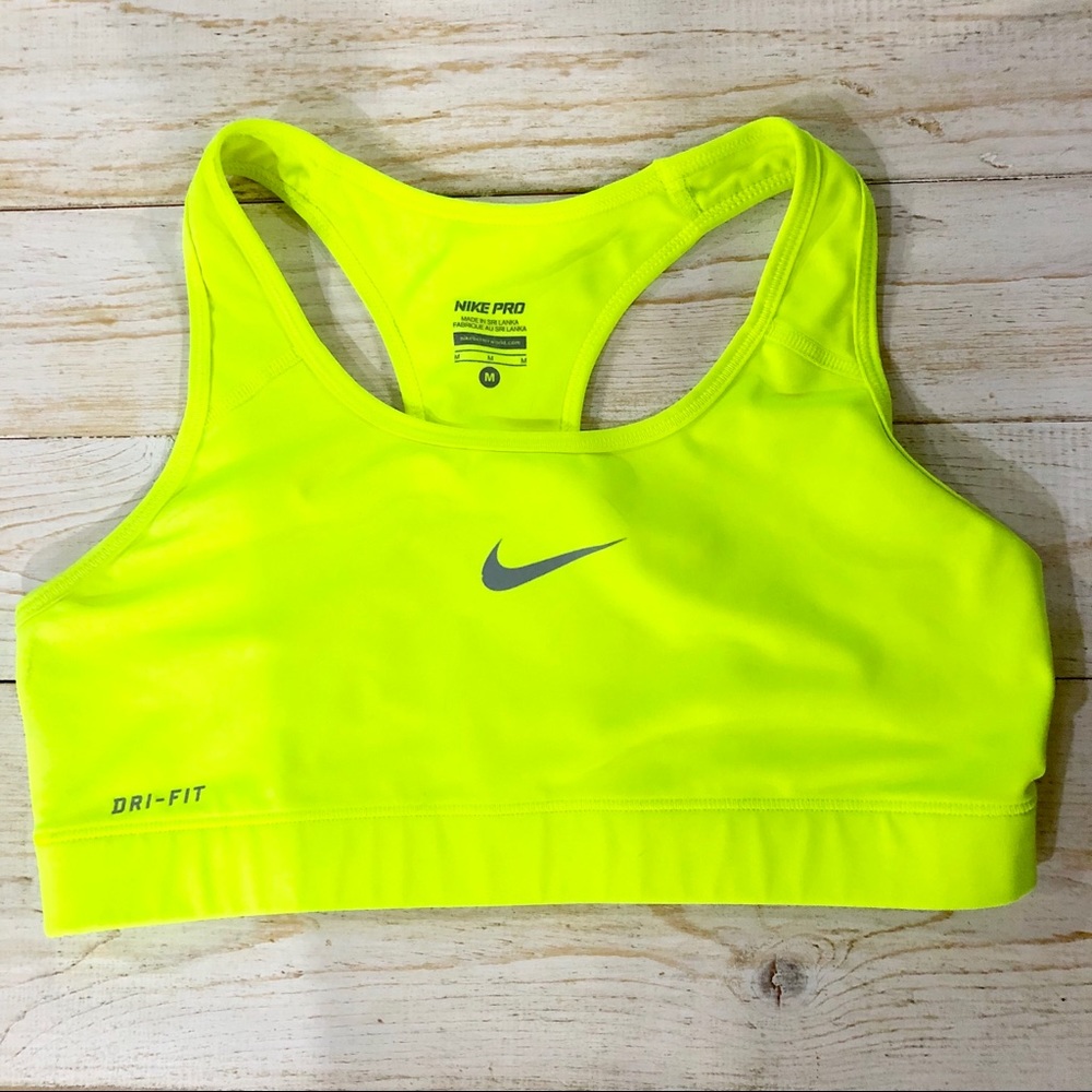 Nike Dri-fit medium sports bra neon yellow